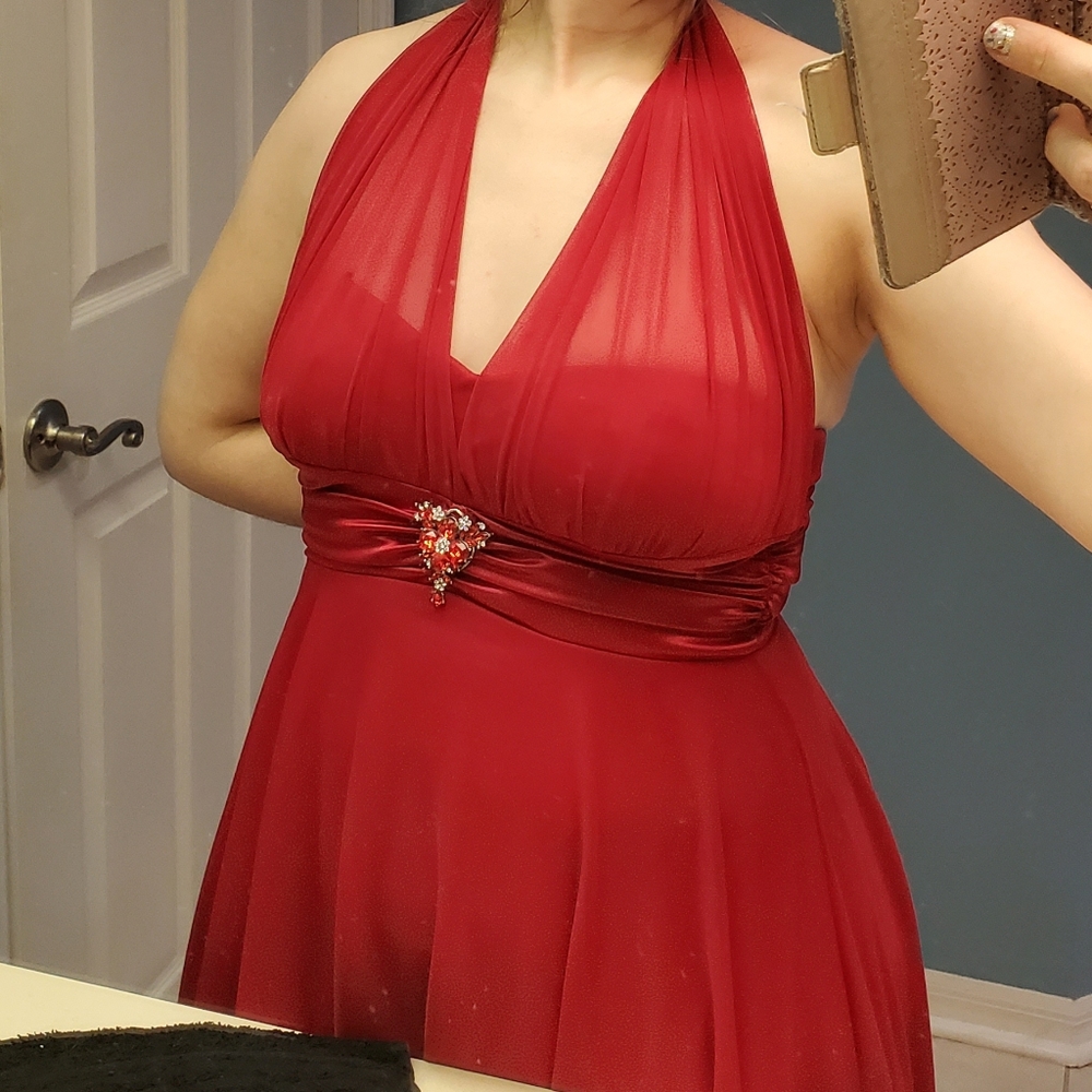 Red holiday "cocktail" dress